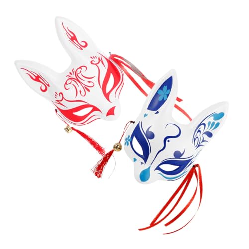 PACKOVE 2 Stück Japanische Halbmaske Fuchs Realistische Cosplay Maske für Halloween Kostüm Party und Theateraufführungen Traditionelle Ästhetik und Komfort PACKOVE 2 Stück Japanische Halbmaske Fuchs Realistische Cosplay Maske für Halloween Kostüm Party und Theateraufführungen Traditionelle Ästhetik und Komfort von PACKOVE