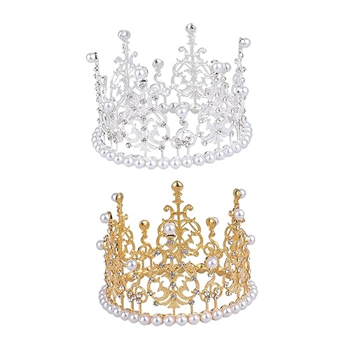 PACKOVE 2 Stück Krone Haarschmuck Kronendekor Geburtstagskronen Krone Kuchendekoration Krone für Kuchendeckel Kuchen-Krone- Kuchenkrone krone kuchen Legierung von PACKOVE