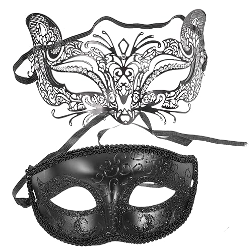 PACKOVE 2 Stück Maskerade Maske für Damen Schwarze Halbmaske mit Glitzer für Halloween und Kostümpartys für Karneval und Mottopartys PACKOVE 2 Stück Maskerade Maske für Damen Schwarze Halbmaske mit Glitzer für Halloween und Kostümpartys für Karneval und Mottopartys von PACKOVE