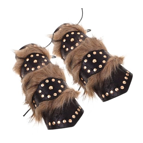 PACKOVE 2 Stück Mittelalterliche Pu-Optik Armschützer mit Fellbesatz Robustes Armband für Halloween Cosplay Komfortabler Wikinger Armreif Renaissance Kostüm Zubehör Schwarz PACKOVE 2 Stück Mittelalterliche Pu-Optik Armschützer mit Fellbesatz Robustes Armband für Halloween Cosplay Komfortabler Wikinger Armreif Renaissance Kostüm Zubehör Schwarz von PACKOVE