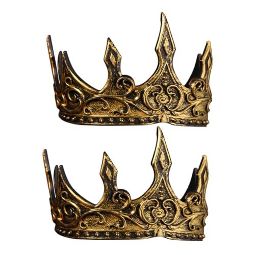 PACKOVE 2 Stück PU Schaum Königskrone Mittelalterlich Weich Herrenkopfschmuck Für Party Cosplay Bühnenauftritte Themenspaß PACKOVE 2 Stück PU Schaum Königskrone Mittelalterlich Weich Herrenkopfschmuck Für Party Cosplay Bühnenauftritte Themenspaß von PACKOVE
