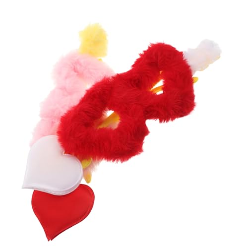 PACKOVE 2 Stück Plüsch Herzförmige Brillen Kuschelige Party Sonnenbrillen für Damen Mädchen Weiche Komfortable Accessoires für Valentinstag Halloween Junggesellinnenabschied von PACKOVE
