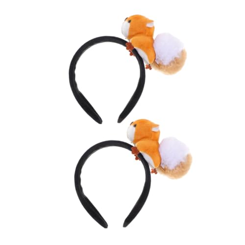 PACKOVE 2 Stück Teiliges Eichhörnchen stirnband Plüschkopf Haarreif für Party Cosplay Fotorequisiten Cartoon Tierkostüm Zubehör für Altersgruppen von PACKOVE