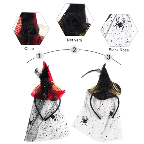 PACKOVE 2 Stück Teiliges Halloween Hexenhut Haaraccessoire Schwarze und Bordeauxrote Kopfbedeckung für Kostümpartys und Dekoration Leicht und Bequem für Halloween und Themenfeiern PACKOVE 2 Stück Teiliges Halloween Hexenhut Haaraccessoire Schwarze und Bordeauxrote Kopfbedeckung für Kostümpartys und Dekoration Leicht und Bequem für Halloween und Themenfeiern von PACKOVE