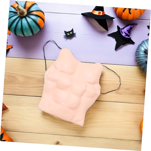 PACKOVE 2 Stück Teiliges Muskel Kostüm für Männer Realistische Leichte Brust Bauchmuskeln Flexible Passung Wiederverwendbar Lustiges Halloween Maskerade Zubehör für Kostümpartys von PACKOVE
