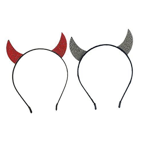 PACKOVE 2 Stück Teufelskopf Haarschmuck Horn Haarreifen für Halloween Karneval und Kostümpartys Handgefertigte Kopfbedeckung Rot und Weiß für Cosplay und Feierlichkeiten PACKOVE 2 Stück Teufelskopf Haarschmuck Horn Haarreifen für Halloween Karneval und Kostümpartys Handgefertigte Kopfbedeckung Rot und Weiß für Cosplay und Feierlichkeiten von PACKOVE
