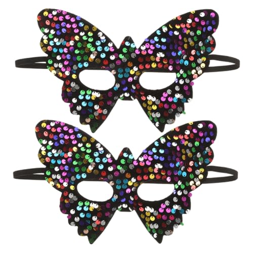 PACKOVE 2 Stück Venezianische Halbgesichts Masken mit Elastischem Band Paillettenverzierung Bequeme Faschingsmaske für Halloween Maskenball Karneval und Partys PACKOVE 2 Stück Venezianische Halbgesichts Masken mit Elastischem Band Paillettenverzierung Bequeme Faschingsmaske für Halloween Maskenball Karneval und Partys von PACKOVE