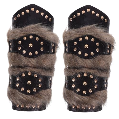 PACKOVE 2 Stück Verstellbare Mittelalterliche Armschienen aus Robustem Kunstleder Realistische Ritter-armbänder für Herren Damen Komfortabel und Langlebig für Cosplay und Historische von PACKOVE