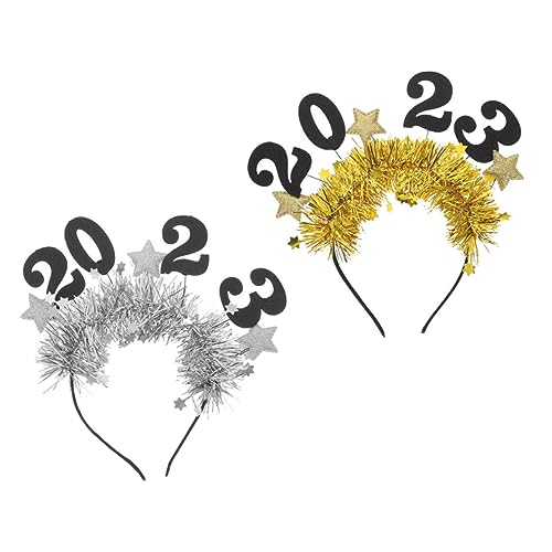 PACKOVE 2 Stück Year Party Haarbänder Teiliges Glänzende Stirnbänder Gold und Silber Vielseitiger Haarschmuck für Karneval Cosplay und Festliche Anlässe Stilvolle Kopfbedeckung für Damen PACKOVE 2 Stück Year Party Haarbänder Teiliges Glänzende Stirnbänder Gold und Silber Vielseitiger Haarschmuck für Karneval Cosplay und Festliche Anlässe Stilvolle Kopfbedeckung für Damen von PACKOVE