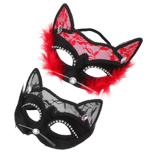 PACKOVE 2 Stück katze gesichtsmaske Tiermasken für Erwachsene Maskerade Masken Maske Katze Katzenmaskenkostüm realistische Katzenmaske Katzenmaske Maske Plastik von PACKOVE