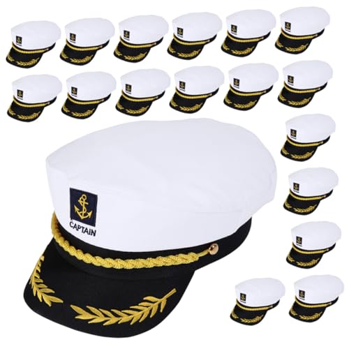 PACKOVE 20 Stück Weiße Gestickte Kapitänsmützen Seglerhüte für Kostüm und Cosplay Partys Langlebige Matrosenmützen für Herren und Damen für Nautische Themen und Verkleidungen PACKOVE 20 Stück Weiße Gestickte Kapitänsmützen Seglerhüte für Kostüm und Cosplay Partys Langlebige Matrosenmützen für Herren und Damen für Nautische Themen und Verkleidungen von PACKOVE
