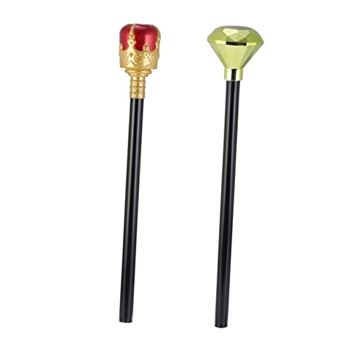 PACKOVE 2St Halloween Königin Zepter Diamant Königszepter Halloween Kostüm Zubehör Cosplay Handstab königlicher König Zubehör Kinderkleidung Königskönigin Zauberstab Stock von PACKOVE