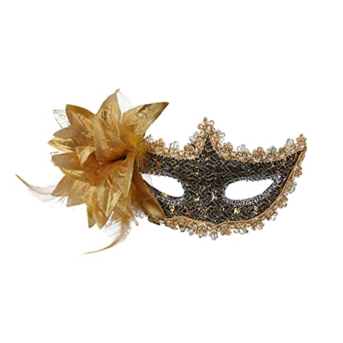 PACKOVE 2St Venezianische Maske golden Maskerade venezianische Augenmaske Maskenball halloween masken halloweenmaske PU mask Halloween-Maske Spitze Gesichtsmaske Lilie bilden Strasssteine von PACKOVE