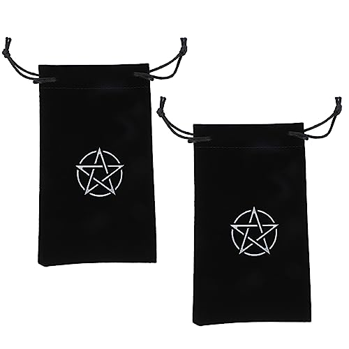 PACKOVE 2St Tarot-Aufbewahrungstasche Hochzeitssack mit Kordelzug lila Tischdecke Pentacle-Muster-Tarot-Behälter Pentacle-Muster-Tarot-Organizer Tuch Veranstalter Tasche mit Kordelzug von PACKOVE