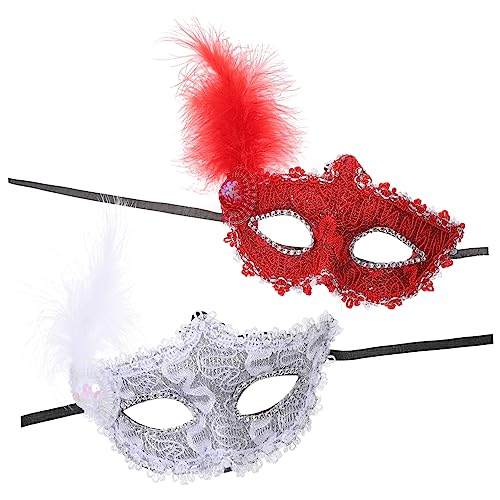 PACKOVE 2st Venezianische Maske Abschlussball Karneval-cosplay-masken Halbe Retro-masken Paar Outfits Maskerade Cosplay Augenmasken Frauen Maskerade Masken Hälfte Gemalt Spitze Requisiten von PACKOVE