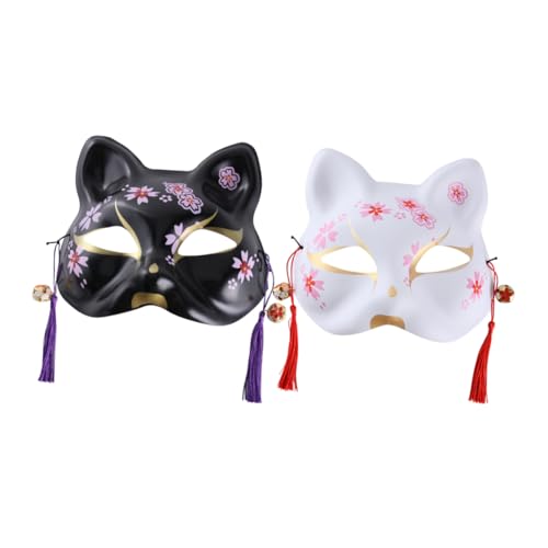 PACKOVE 2st Anime-cosplay-maske Japanische Halloween-maske Handgemalte Maske Fuchs Cosplay-masken Maskerade-kostüm-requisite Karneval-masken Fräulein Tier Geschenk Plastik von PACKOVE