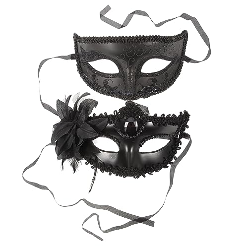 PACKOVE 2Stücke Halbgesicht Maskerade Maske für Cosplay Maske für Karneval Halloween und Maskenball Einzigartiges Design für Damen von PACKOVE