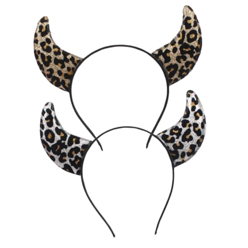 PACKOVE 2Stücke Ochsenhorn Haarbänder mit Leopardenmuster Damen Kopfschmuck für Partys und Festivals Langlebig und Stylisch und Unvergessliche PACKOVE 2Stücke Ochsenhorn Haarbänder mit Leopardenmuster Damen Kopfschmuck für Partys und Festivals Langlebig und Stylisch und Unvergessliche von PACKOVE