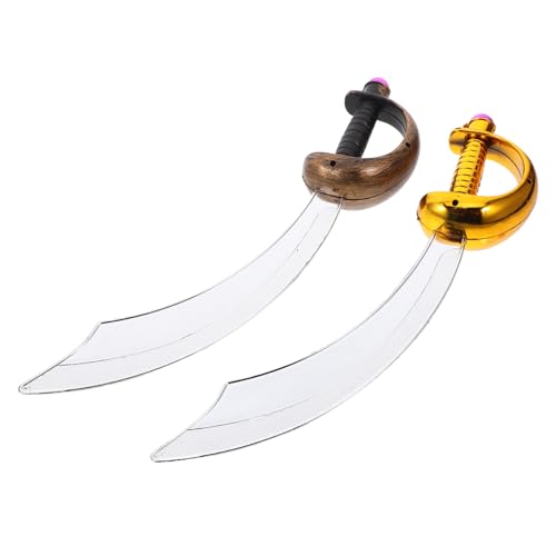 PACKOVE 2Stücke Piratenschwert Für Halloween Cosplay Rollenspiele Kurvenförmige Klinge Für Piraten Themenpartys Dekoration von PACKOVE