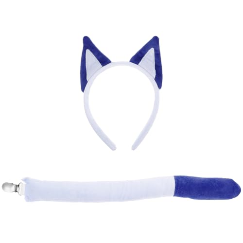 PACKOVE 2Stücke Teiliges Hundeohren Stirnband und Set Niedliches Blaues Cartoon Tierohren Kostüm Accessoire für Frauen und Mädchen für Halloween und Cosplay Partys von PACKOVE