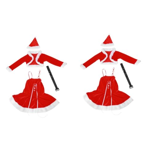 PACKOVE 2st Weihnachtskostüm Für Frauen Erwachsene Frauen Kleiden Sich Mit Gürtel Frauen Rollenspiel Outfits Rot Performance-kostüm Cosplay von PACKOVE