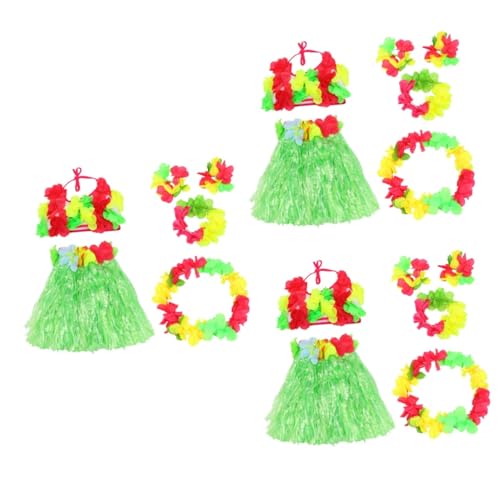 PACKOVE 3 Sätze À 6 Stk Hula Tanz kleidung Kinderkleidung hawaiianische Röcke Lipgloss-Kit von PACKOVE
