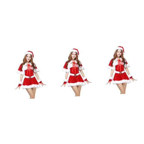 PACKOVE 3 Sätze Frau Weihnachtskleid Abschlussball-Smoking Ballkleid weihnachten kostüm weihnachten kleidung Mädchenkleider weihnachtskleid damen kleid für weihnachten Erwachsener Uniform von PACKOVE