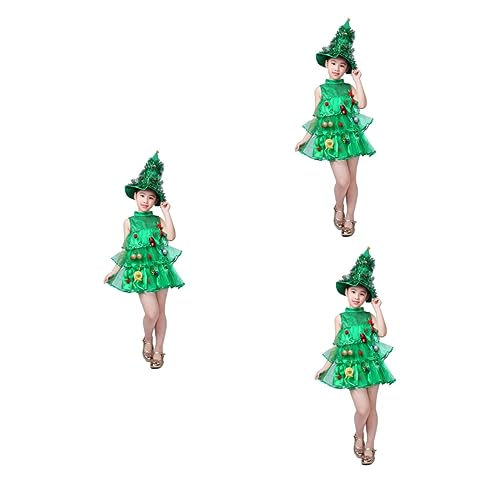 PACKOVE 3 Stk Kinder-Cartoon-Performance-Kostüme kinder weihnachtskostüm weihnachtskleider kinder Halloween-Baum-Kostümkleid weihnachtsbaum kostüm kleidung Weihnachtsshow-Kostüm Cosplay von PACKOVE