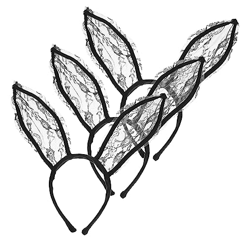 PACKOVE 3 Stück Hasenohr Stirnband Erwachsene Tierstirnbänder Für Hasen Kaninchen Hasenohren Pelz Stirnband Haarreifen Hasen-stirnband Aus Spitze Kleid Plastik Abs von PACKOVE