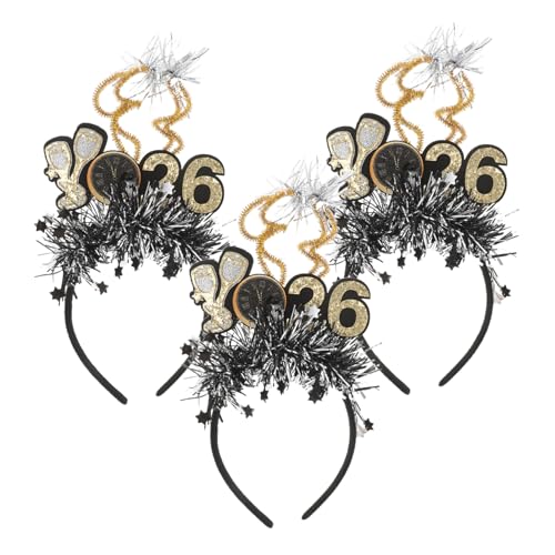 PACKOVE 3 Stück Kopfbedeckung für die Neujahrsparty silvester dekorationen frohes neues jahr stirnbänder frohes neues jahr kopfbedeckungen Neujahrs -Haarzubehör Haarball Schwarz PACKOVE 3 Stück Kopfbedeckung für die Neujahrsparty silvester dekorationen frohes neues jahr stirnbänder frohes neues jahr kopfbedeckungen Neujahrs -Haarzubehör Haarball Schwarz von PACKOVE