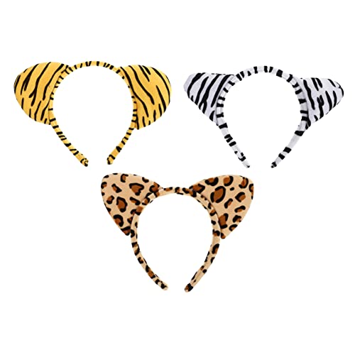 PACKOVE 3 Stück Kuscheltiere Haarreif Teiliges Cartoon Tierohren Haarband für Partys und Cosplay Fotorequisiten aus Hochwertigem Plüsch Bequem und Wiederverwendbar von PACKOVE