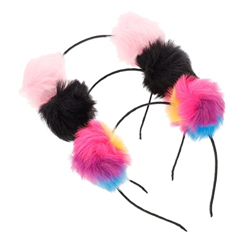 PACKOVE 3 Stück Teiliges Fuzzy Ball Haarband mit Katzenohren Lustiges Kopfschmuck Accessoire für Partys und Cosplay Verschenken Sie und Kreativität von PACKOVE