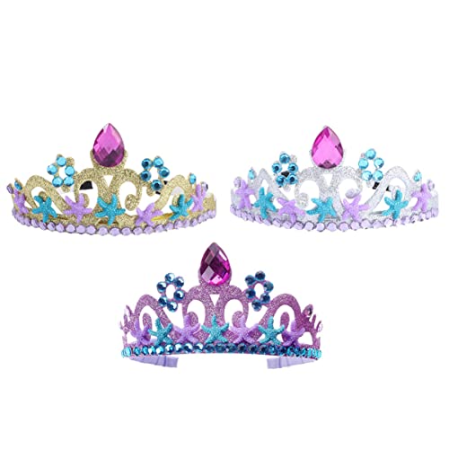 PACKOVE 3 Stück Teiliges Haarband mit Meeresthema Tiara für Kleine Mädchen für Geburtstagsfeiern und Besondere Anlässe Gold Silber und PACKOVE 3 Stück Teiliges Haarband mit Meeresthema Tiara für Kleine Mädchen für Geburtstagsfeiern und Besondere Anlässe Gold Silber und von PACKOVE