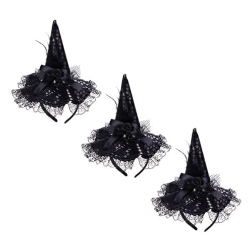 PACKOVE 3 Stück Teiliges Halloween Hexenhut Haarreif mit Spitzenbesatz und Pailletten Cosplay Kopfschmuck für Kostümparty Bühnenauftritt und Festliche Halloween Dekoration PACKOVE 3 Stück Teiliges Halloween Hexenhut Haarreif mit Spitzenbesatz und Pailletten Cosplay Kopfschmuck für Kostümparty Bühnenauftritt und Festliche Halloween Dekoration von PACKOVE