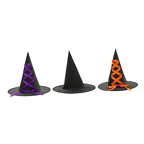 PACKOVE 3 Stück Teiliges Hexenhut für Halloween Kostüm Hüte mit Schleifen für Partys Cosplay und Besondere Anlässe Hautfreundlich und Pflegeleicht PACKOVE 3 Stück Teiliges Hexenhut für Halloween Kostüm Hüte mit Schleifen für Partys Cosplay und Besondere Anlässe Hautfreundlich und Pflegeleicht von PACKOVE