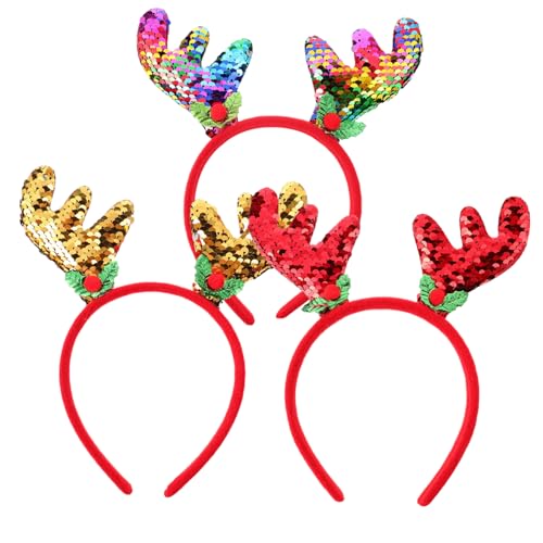 PACKOVE 3 Stück Teiliges Weihnachts Haarreif mit Roten Goldenen und Bunten Pailletten Geweihen Dekorativ und als Haar Accessoire für Weihnachtsfeiern und Festliche Anlässe PACKOVE 3 Stück Teiliges Weihnachts Haarreif mit Roten Goldenen und Bunten Pailletten Geweihen Dekorativ und als Haar Accessoire für Weihnachtsfeiern und Festliche Anlässe von PACKOVE