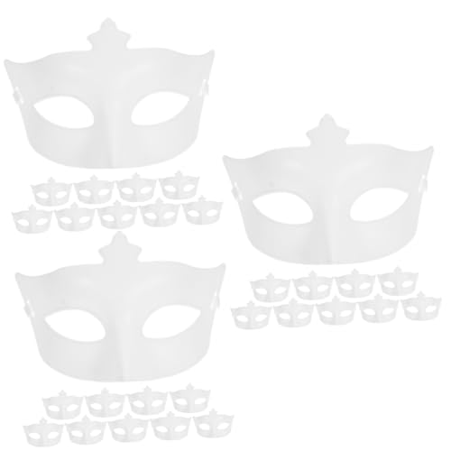 PACKOVE Cosplay-Maske 30 Stück Halloween Maske Maskerade Halbe Gesichtsmaske DIY Halbe Gesichtsmaske DIY Halbe Gesichtsmaske Cosplay Halbe Gesichtsmaske Halbe Gesichtsmaske Für Maskerade von PACKOVE