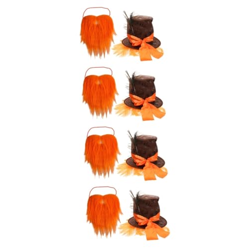 PACKOVE 4 Sätze Pfauenfeder orange kinderkostüm kostüm für kinder Piratenkapitän Kostümmütze karneval hut dekor Piratenkostüm Hüte Festival-Karnevalshut Karnevals-Foto-Requisite Universal- von PACKOVE
