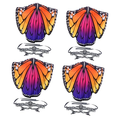 PACKOVE 4 Sätze Schmetterlingsschal Schal Kostümmasken Für Erwachsene Dekor Polyester von PACKOVE