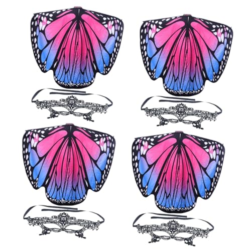 PACKOVE 4 Sätze Schmetterlingsschal Schal schickes Schmetterlings-Cape Masken Spitzenmaske von PACKOVE