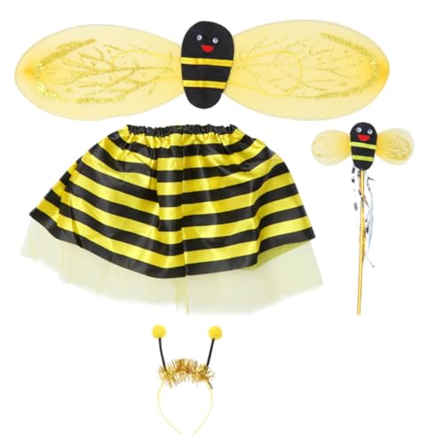 PACKOVE 4 Stück Bienenkostüm Set für Mädchen mit Leichten Bienenflügeln Tüllrock Haarreif und Zauberstab für Fasching Karneval Rollenspiel und Bühnenauftritte Zufällige Zufällige Farbe PACKOVE 4 Stück Bienenkostüm Set für Mädchen mit Leichten Bienenflügeln Tüllrock Haarreif und Zauberstab für Fasching Karneval Rollenspiel und Bühnenauftritte Zufällige Zufällige Farbe von PACKOVE