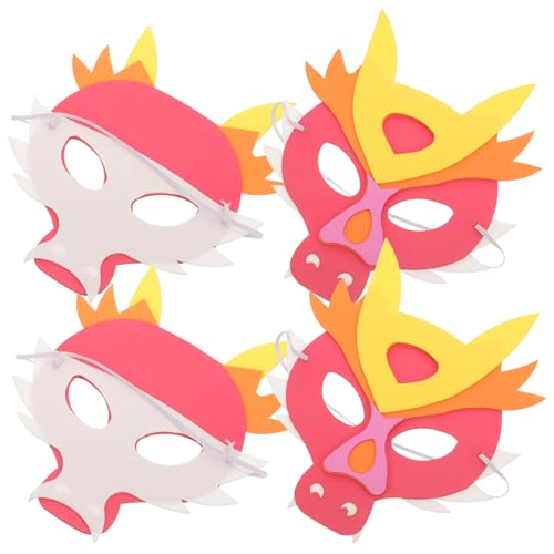 PACKOVE 4 Stück Kindermaske zum Jahr des Drachen kindermasken fasching Kinder Drachenmaske Cosplay-Tiermaske Tiergesichtsmaske Drachenmaske für Kleinkinder Cosplay-Partymaske bilden Eva von PACKOVE