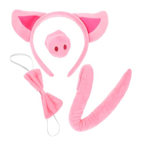 PACKOVE 4 Stück Plüsch Schwein Kostüm Set mit Schweineohren Haarreif Abnehmbarer Schweineschnauze Süßer Fliege Einfach Anzubringen für Halloween Party Cosplay PACKOVE 4 Stück Plüsch Schwein Kostüm Set mit Schweineohren Haarreif Abnehmbarer Schweineschnauze Süßer Fliege Einfach Anzubringen für Halloween Party Cosplay von PACKOVE