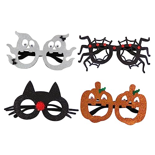 PACKOVE 4 Stück Teiliges Halloween Party Brillenset Lustige Cosplay Requisiten Leichtes Langlebiges Kunststoffmaterial für Halloween Kostüme und Fotospaß von PACKOVE