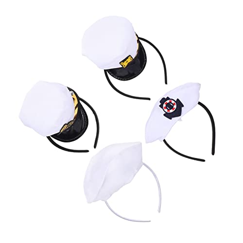PACKOVE 4 Stück Teiliges Matrosen Haarband Kleine Kapitänsmützen Kreative Halloween Party Props Festliche Kopfbedeckungen für Jungen und Mädchen Geeignet für Kostüm und Karnevalspartys von PACKOVE