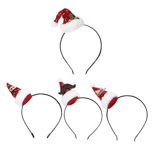 PACKOVE 4 Stück Teiliges Weihnachts Haarband Rot Kreative Party Haarreifen mit Niedlichen Cartoon Motiven Umweltfreundliches Material Komfortabel für Erwachsene Party Deko und Foto PACKOVE 4 Stück Teiliges Weihnachts Haarband Rot Kreative Party Haarreifen mit Niedlichen Cartoon Motiven Umweltfreundliches Material Komfortabel für Erwachsene Party Deko und Foto von PACKOVE