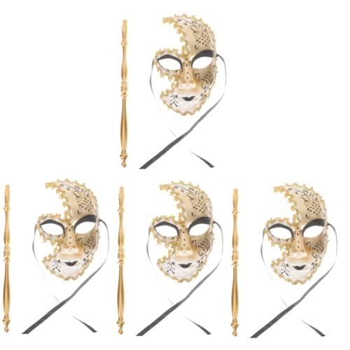 PACKOVE 4 Stück Venezianische Maske halloween masken halloweenmaske augenklappen Karneval Hälfte Festivalmaske Maskenstütze Cosplay-Maske Einfach Stock Venedig schmücken Zubehör Plastik von PACKOVE