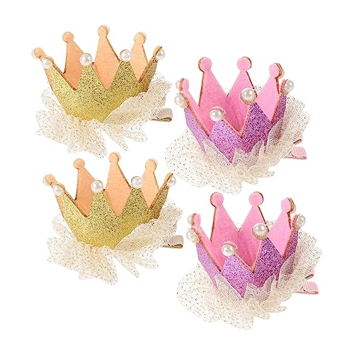 PACKOVE 4Stücke Haarschmuck Krone Haarklammern Süße Haardekoration für Handgefertigte Haarnadeln für Partys und Tägliches Styling Farbvariationen PACKOVE 4Stücke Haarschmuck Krone Haarklammern Süße Haardekoration für Handgefertigte Haarnadeln für Partys und Tägliches Styling Farbvariationen von PACKOVE
