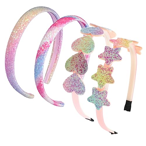 PACKOVE 4Stücke Teiliges Glitzer Haarband für Regenbogen und Stern Design Haarschmuck für Partys und Leicht und Bequem PACKOVE 4Stücke Teiliges Glitzer Haarband für Regenbogen und Stern Design Haarschmuck für Partys und Leicht und Bequem von PACKOVE