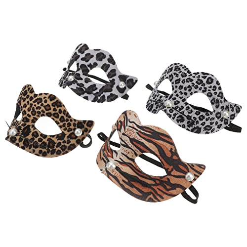 PACKOVE 4Stücke Tier Maske Halbe Maske PVC für Kostüm Party Kreative Maskerade Requisiten für Karneval Halloween und Tiger und Kuh Design von PACKOVE
